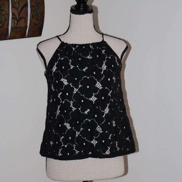 Liv Los Angeles, Anthropology  floral eyelet cutouts tank top - Picture 1 of 8